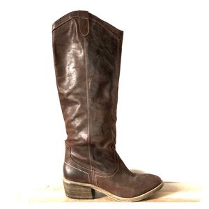 Steve Madden brown leather cowgirl boots